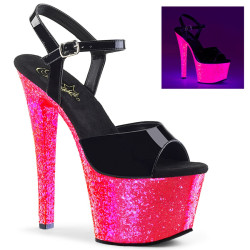 Pleaser SKY-309UVLG Neon Pink Platform High Heels Shoes