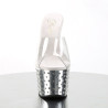 Pleaser STARDUST-701 Chrome Strass Platform Heeled Mules