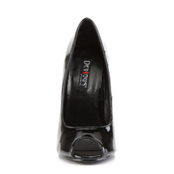 Devious DOMINA-212 Black Peep Toe Stiletto Pumps