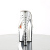 Pleaser STARDUST-701 Chrome Strass Platform Heeled Mules