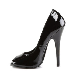 Devious DOMINA-212 Black Peep Toe Stiletto Pumps