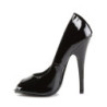 Devious DOMINA-212 Black Peep Toe Stiletto Pumps