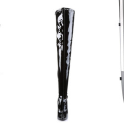 Devious DOMINA-3000 Patent Stiletto Heeled Thigh Boots