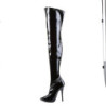 Devious DOMINA-3000 Patent Stiletto Heeled Thigh Boots