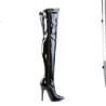 Devious DOMINA-3000 Patent Stiletto Heeled Thigh Boots