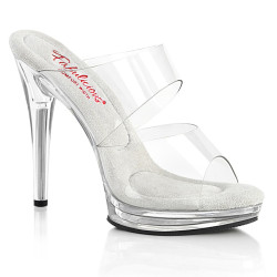 Fabulicious GLORY-502 Transparent High Heeled Mules