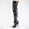 Devious DOMINA-3027 Buckle Stiletto Heeled Thigh Boots