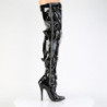 Devious DOMINA-3027 Buckle Stiletto Heeled Thigh Boots