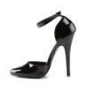 Devious DOMINA-402 Black Ankle Strap D'Orsay Pumps