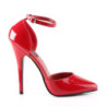 Devious DOMINA-402 Red Ankle Strap D'Orsay Pumps