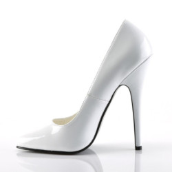 Devious DOMINA-420 White Pointed Toe Stiletto Heels Pumps