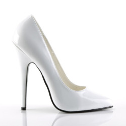 Devious DOMINA-420 White Pointed Toe Stiletto Heels Pumps
