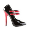 Devious DOMINA-442 Black-Red Maryjane Stiletto Pumps