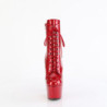 Pleaser ADORE-1020GP Red Glitter Patent Ankle Boots