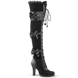 Demonia GLAM-300 Black Vegan Leather Velvet Sale Women