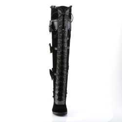 Demonia GLAM-300 Black Vegan Leather Velvet Sale Women