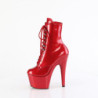Pleaser ADORE-1020GP Red Glitter Patent Ankle Boots