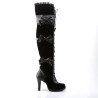 Demonia GLAM-300 Black Vegan Leather Velvet Sale Women