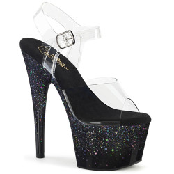 Pleaser ADORE-708SS Black Glitter Platform High Heels