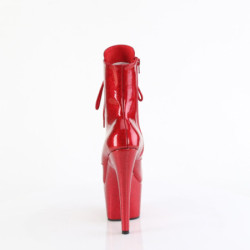 Pleaser ADORE-1020GP Red Glitter Patent Ankle Boots
