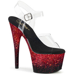Pleaser ADORE-708SS Black Red Glitter High Heels Shoes