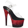 Pleaser ADORE-708SS Black Red Glitter High Heels Shoes