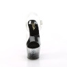 Pleaser ADORE-708SS Black Silver Glitter High Heel Shoe
