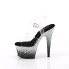 Pleaser ADORE-708SS Black Silver Glitter High Heel Shoe