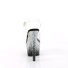 Pleaser ADORE-708SS Black Silver Glitter High Heel Shoe