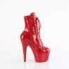 Pleaser ADORE-1020GP Red Glitter Patent Ankle Boots