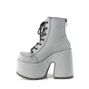 Demonia CAMEL-203 Grey Reflective Chunky Platform Boots