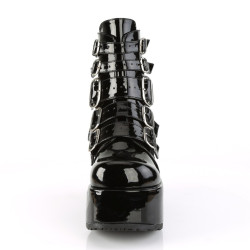 Demonia CONCORD-57 Black Patent Women Platform Boots