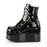 Demonia CONCORD-57 Black Patent Women Platform Boots