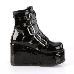 Demonia CONCORD-57 Black Patent Women Platform Boots