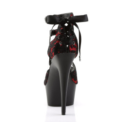 Pleaser DELIGHT-678LC Red Corset Lacing Heeled Shoes