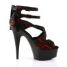 Pleaser DELIGHT-678LC Red Corset Lacing Heeled Shoes