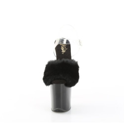 Pleaser FLAMINGO-808FUR Black Fur High Heels Pole Shoes