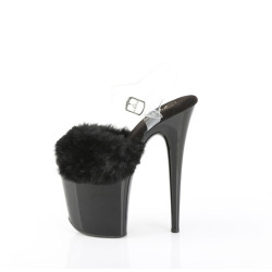 Pleaser FLAMINGO-808FUR Black Fur High Heels Pole Shoes