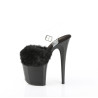 Pleaser FLAMINGO-808FUR Black Fur High Heels Pole Shoes