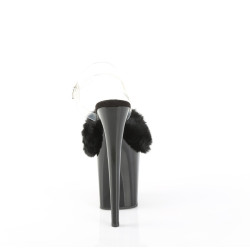 Pleaser FLAMINGO-808FUR Black Fur High Heels Pole Shoes