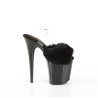 Pleaser FLAMINGO-808FUR Black Fur High Heels Pole Shoes