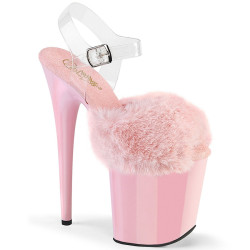Pleaser FLAMINGO-808FUR Rose Fur High Heels Pole Shoes