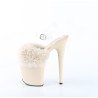 Pleaser FLAMINGO-808FUR Cream Fur High Heels Pole Shoes
