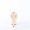 Pleaser FLAMINGO-808FUR Cream Fur High Heels Pole Shoes