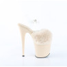 Pleaser FLAMINGO-808FUR Cream Fur High Heels Pole Shoes