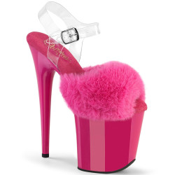 Pleaser FLAMINGO-808FUR Purple Fur High Heels Pole Shoes