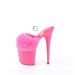 Pleaser FLAMINGO-808FUR Purple Fur High Heels Pole Shoes
