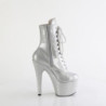 Pleaser ADORE-1020GP Silver Glitter Patent Ankle Boots