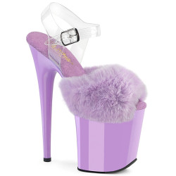 Pleaser FLAMINGO-808FUR Lavender Fur High Heels Pole Shoes