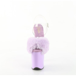 Pleaser FLAMINGO-808FUR Lavender Fur High Heels Pole Shoes